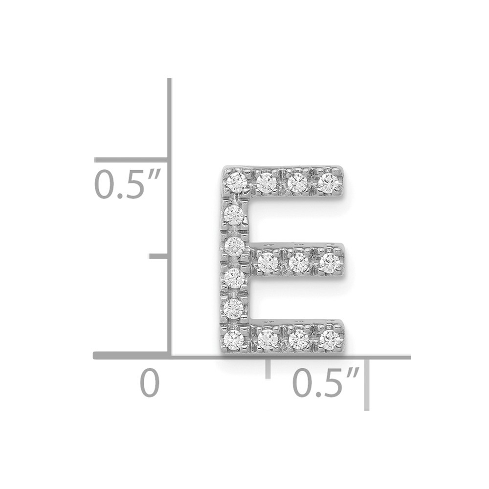 14K  White Gold Diamond Letter E Initial Charm (PM5221E-016-WA)
