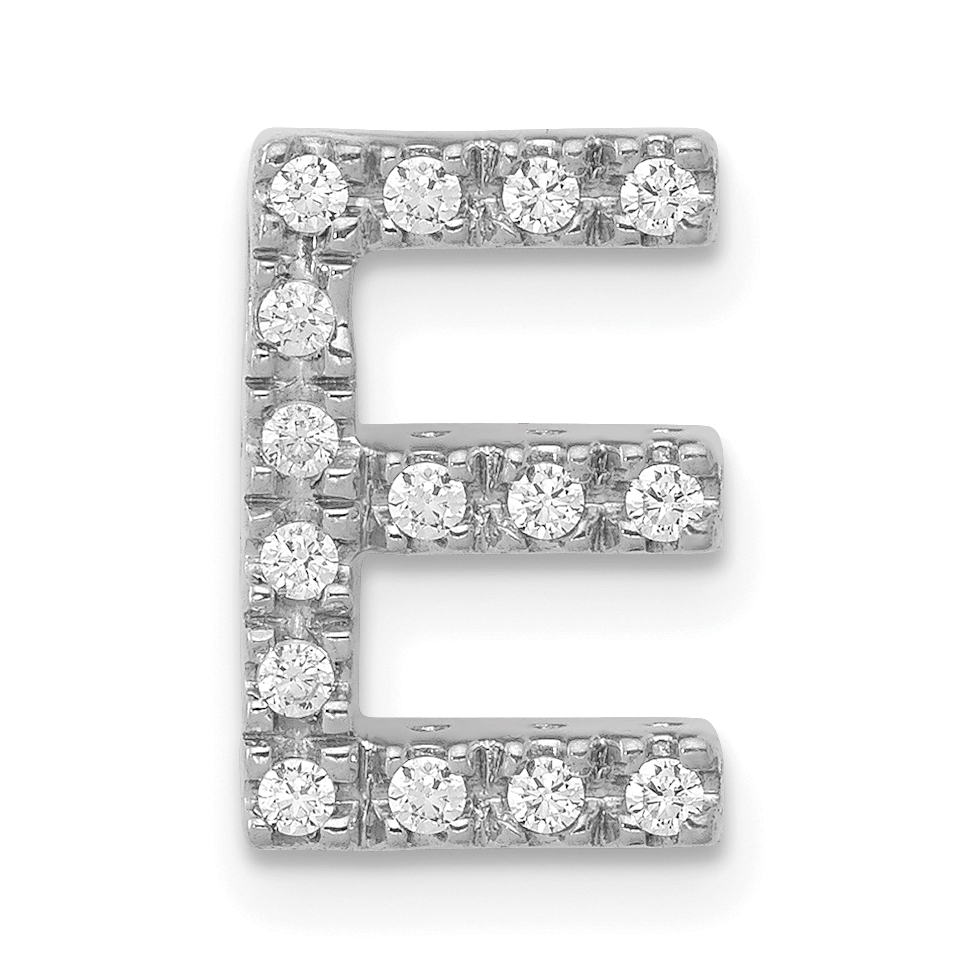 14K  White Gold Diamond Letter E Initial Charm (PM5221E-016-WA)