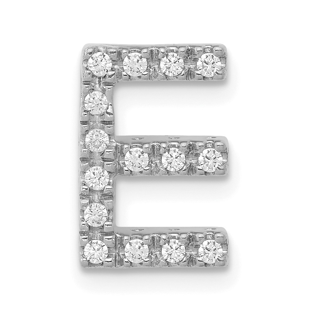 14K  White Gold Diamond Letter E Initial Charm (PM5221E-016-WA)