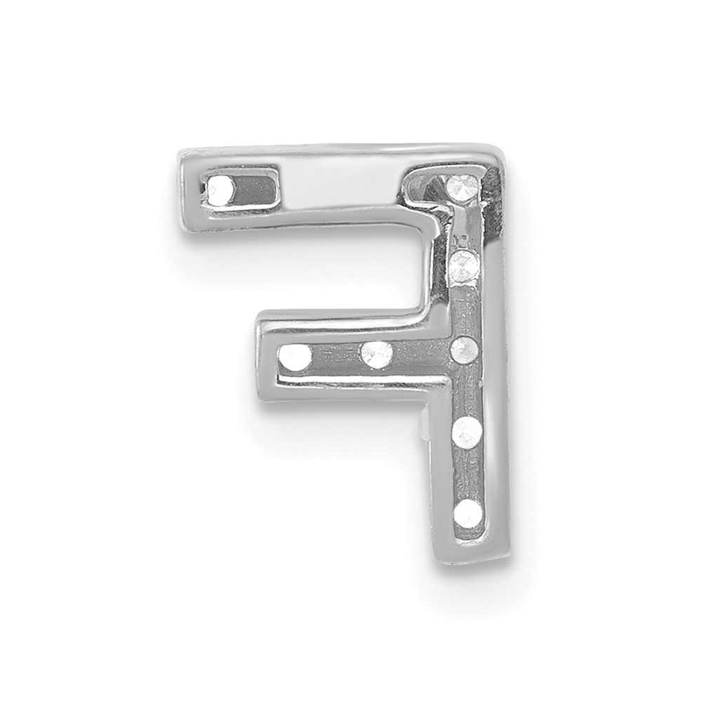 14K  White Gold Diamond Letter F Initial Charm (PM5221F-010-WA)