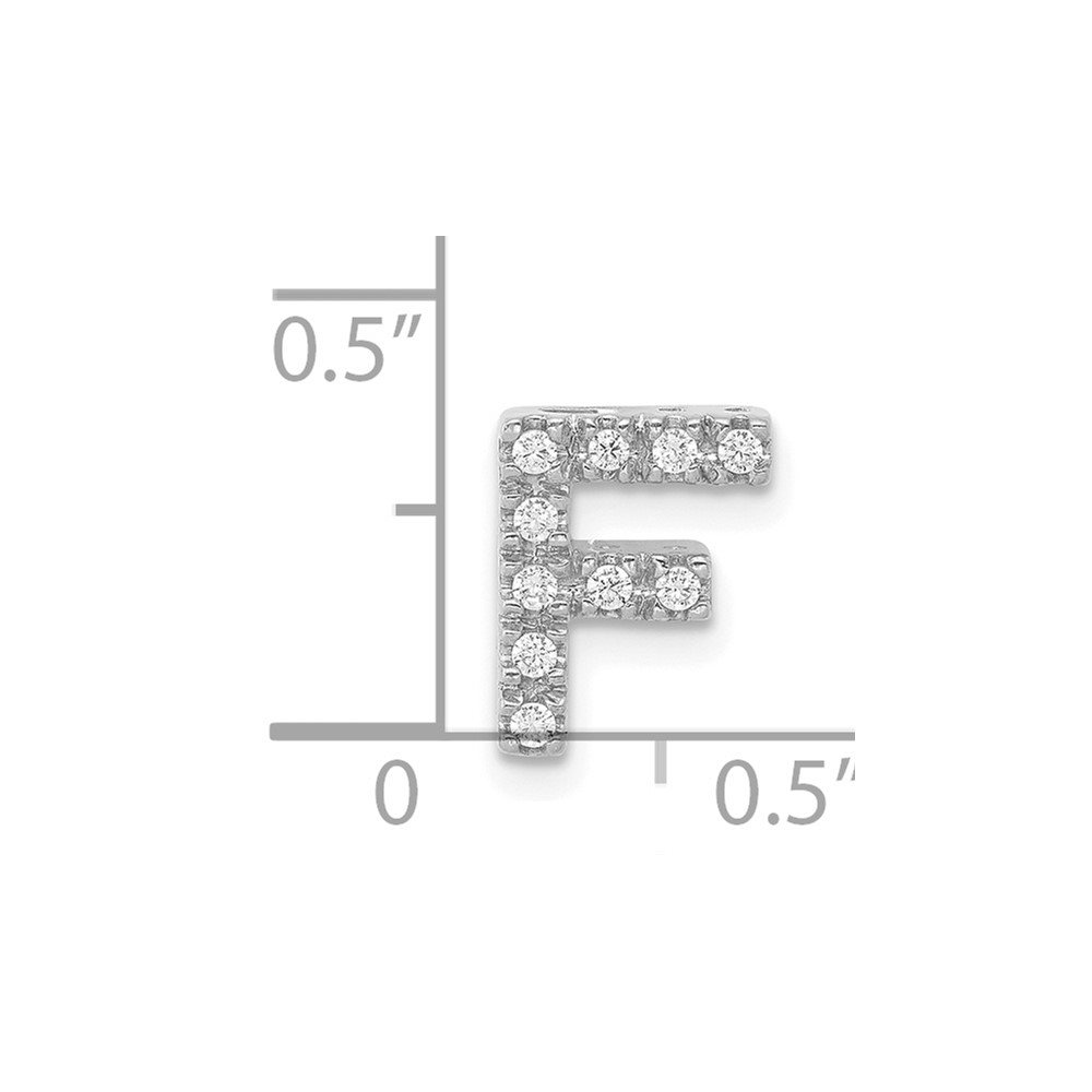 14K  White Gold Diamond Letter F Initial Charm (PM5221F-010-WA)