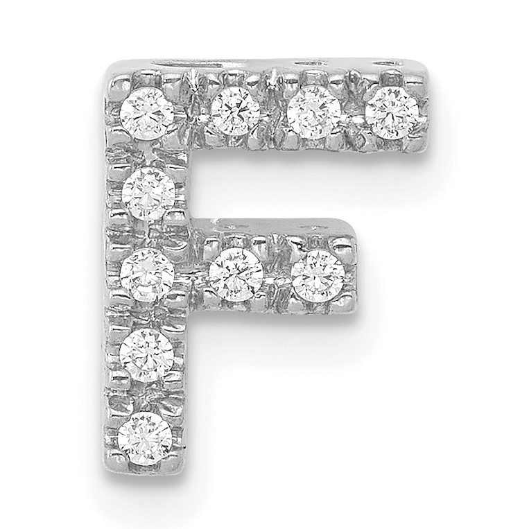 14K  White Gold Diamond Letter F Initial Charm (PM5221F-010-WA)