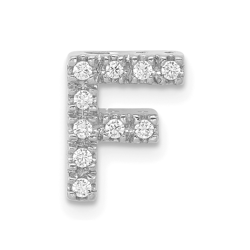 14K  White Gold Diamond Letter F Initial Charm (PM5221F-010-WA)