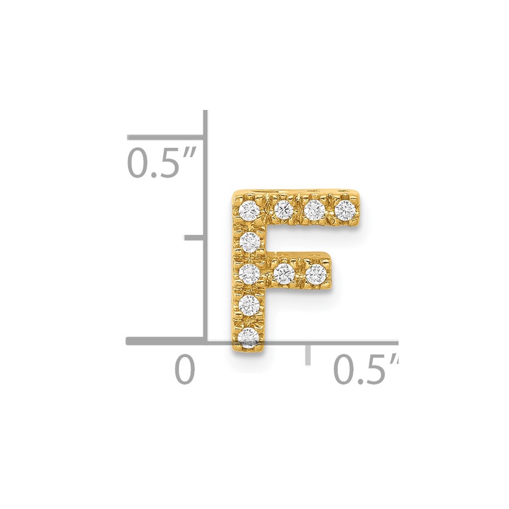 14K  Diamond Letter F Initial Charm (PM5221F-010-YA)