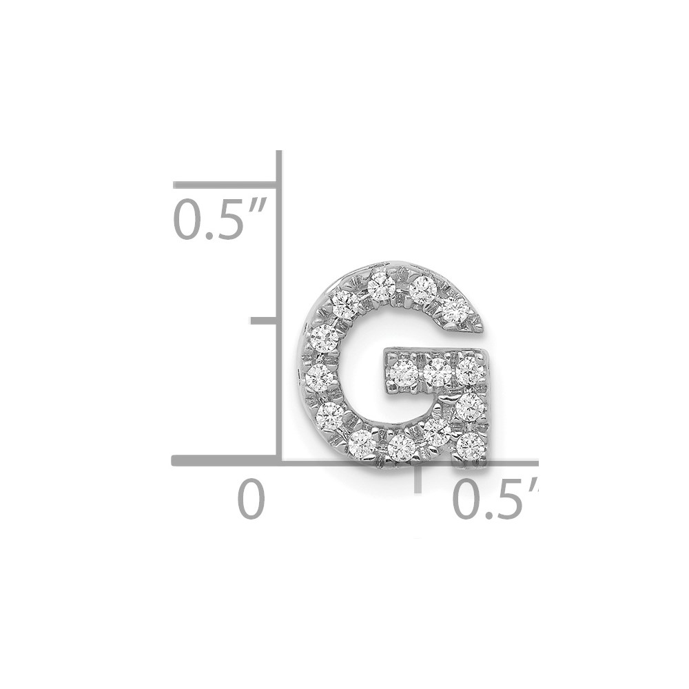 14K  White Gold Diamond Letter G Initial Charm (PM5221G-016-WA)