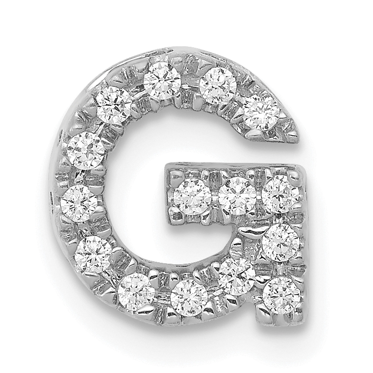 14K  White Gold Diamond Letter G Initial Charm (PM5221G-016-WA)