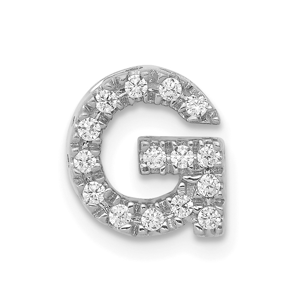 14K  White Gold Diamond Letter G Initial Charm (PM5221G-016-WA)
