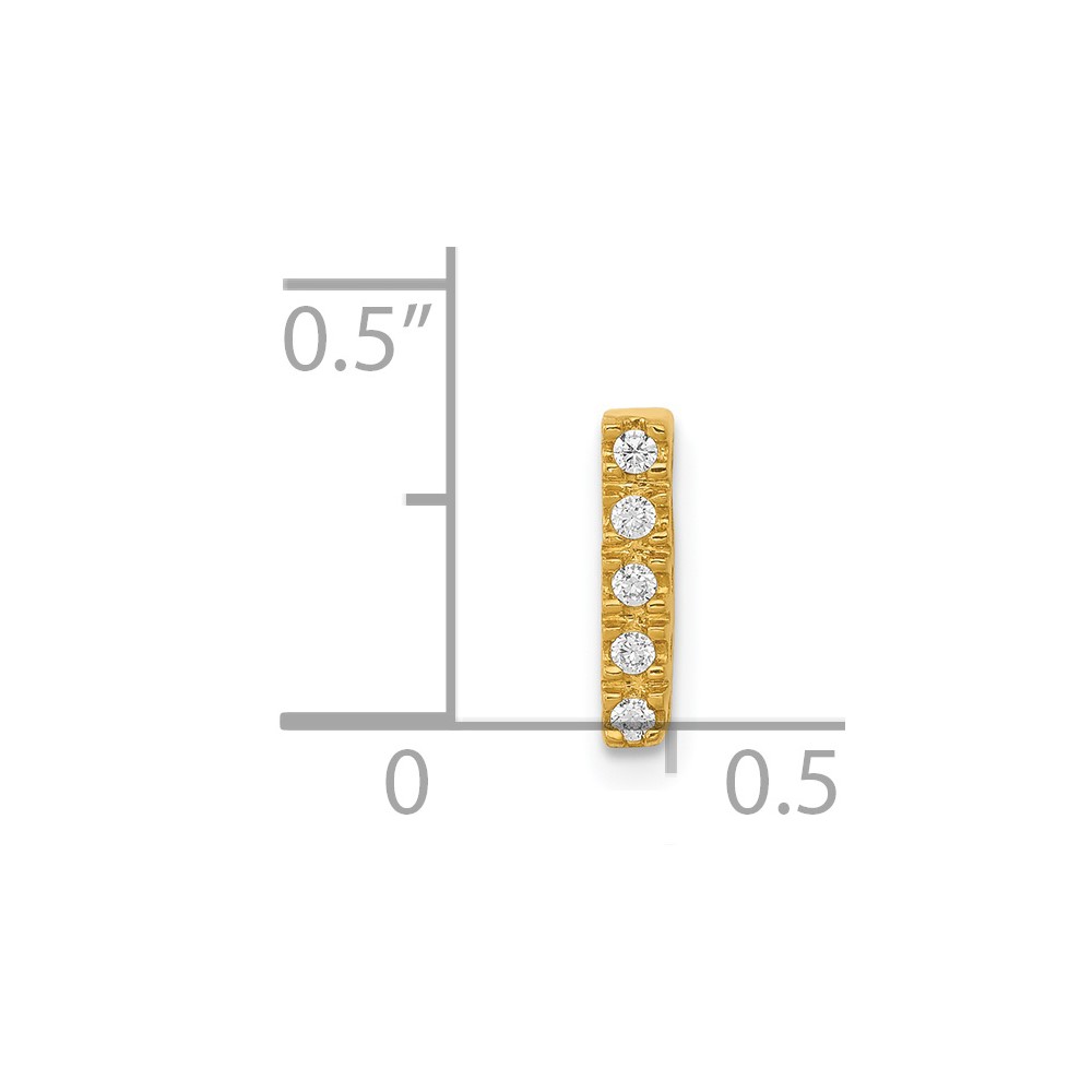 14K  Diamond Letter I Initial Charm (PM5221I-005-YA)