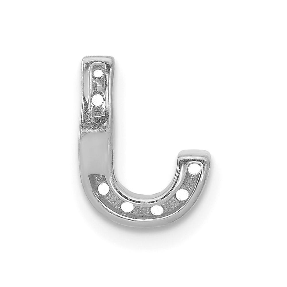 14K  White Gold Diamond Letter J Initial Charm (PM5221J-010-WA)