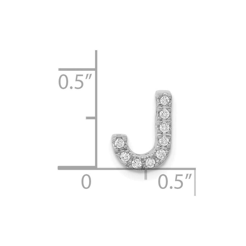 14K  White Gold Diamond Letter J Initial Charm (PM5221J-010-WA)