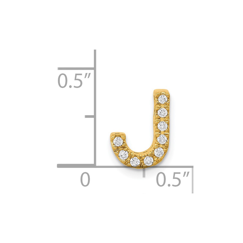 14K  Diamond Letter J Initial Charm (PM5221J-010-YA)
