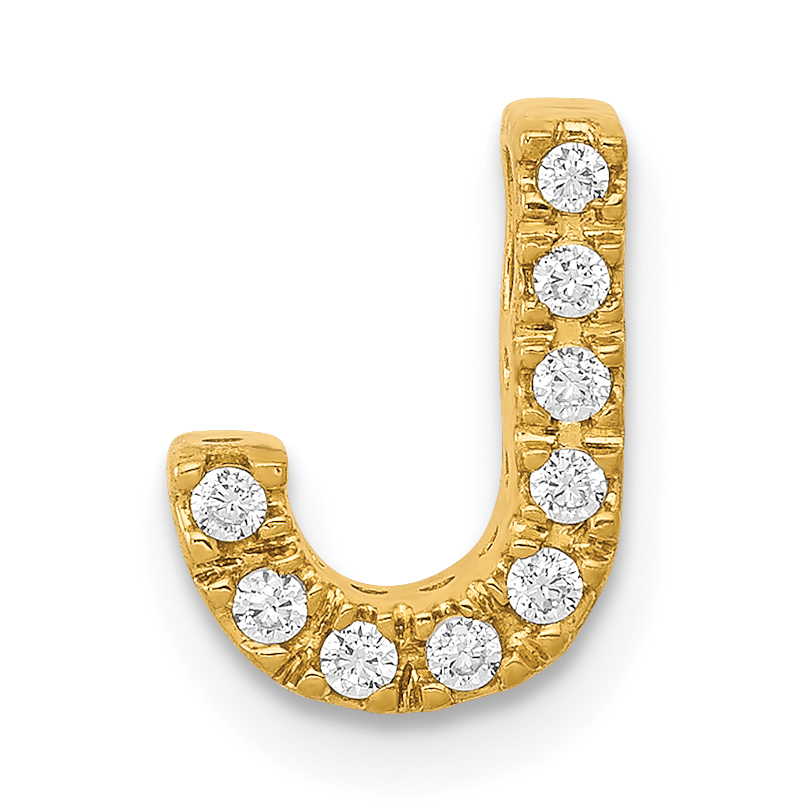 14K  Diamond Letter J Initial Charm (PM5221J-010-YA)