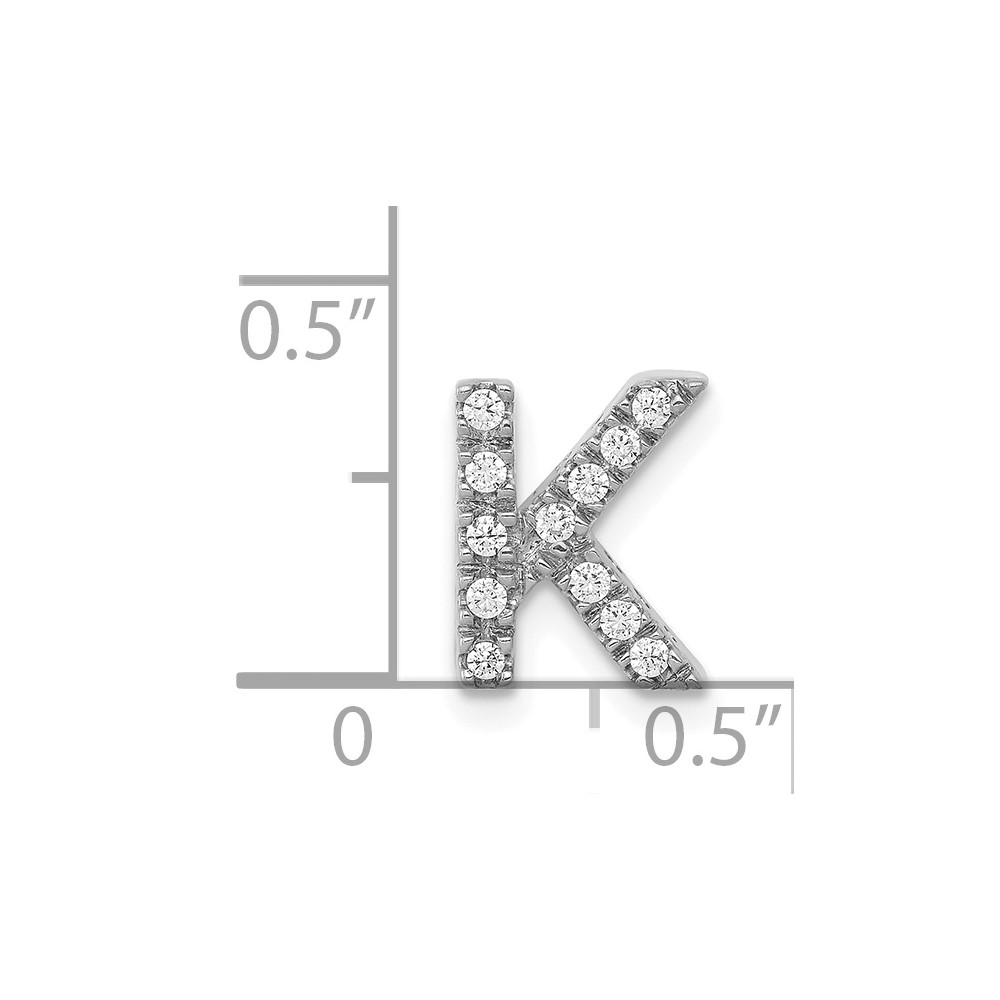 14K  White Gold Diamond Letter K  Initial Charm (PM5221K-013-WA)