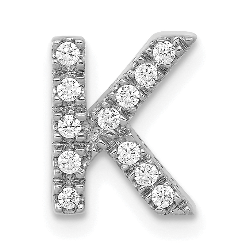 14K  White Gold Diamond Letter K  Initial Charm (PM5221K-013-WA)
