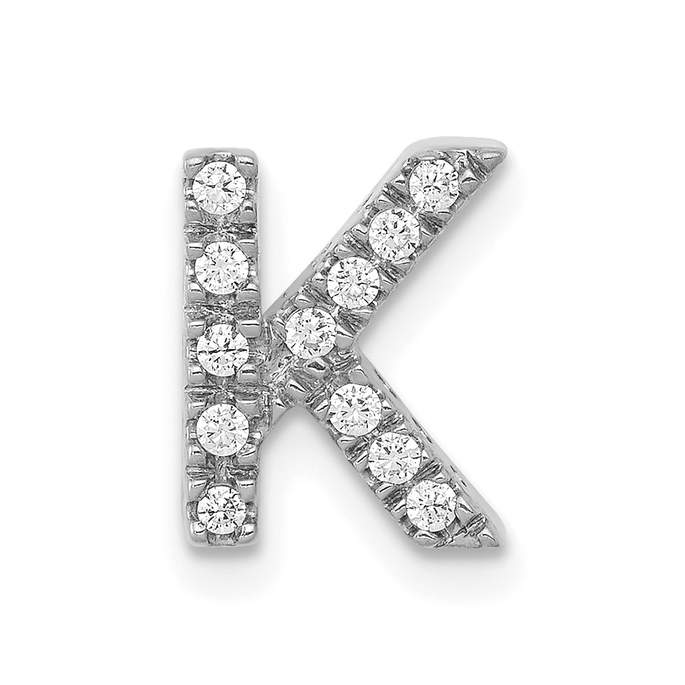 14K  White Gold Diamond Letter K  Initial Charm (PM5221K-013-WA)