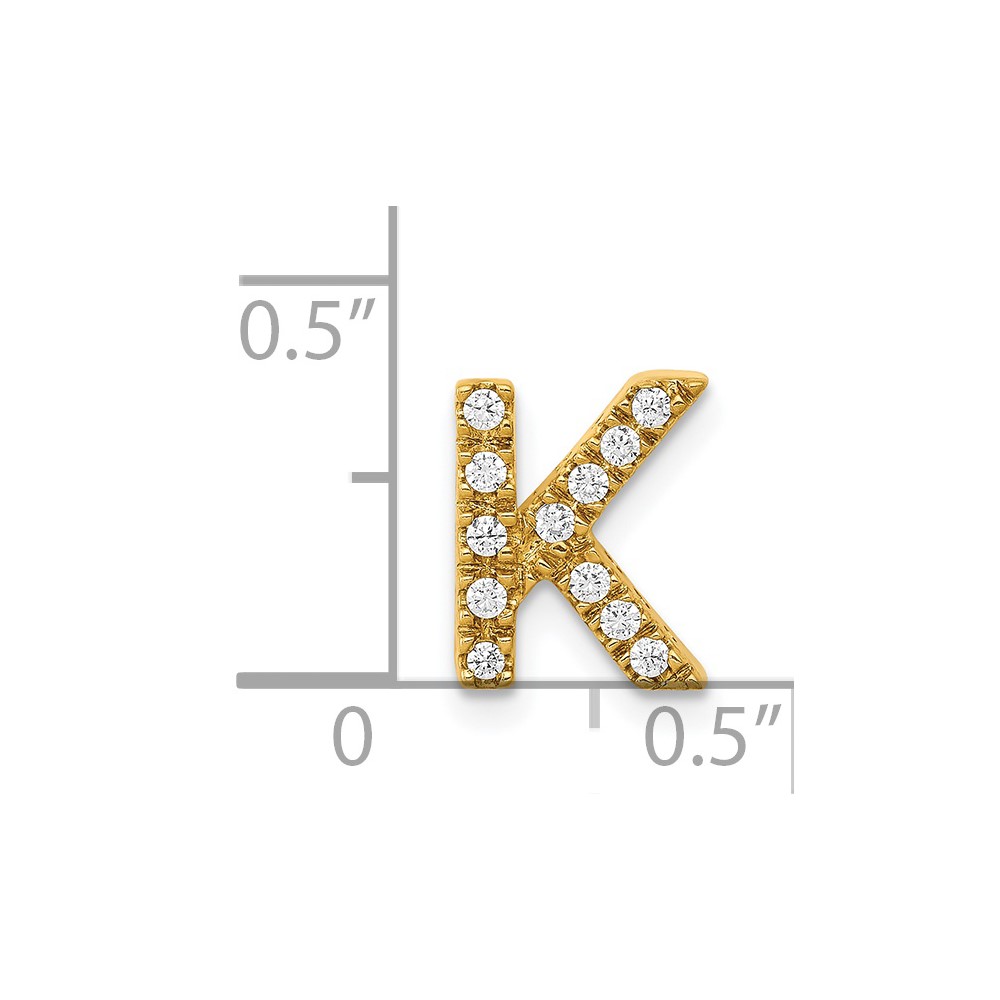 14K  Diamond Letter K  Initial Charm (PM5221K-013-YA)