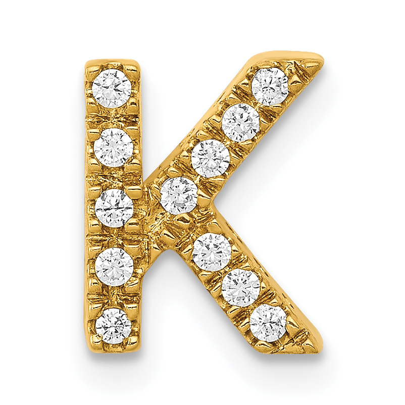 14K  Diamond Letter K  Initial Charm (PM5221K-013-YA)