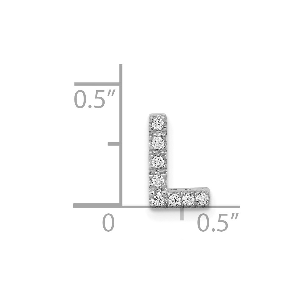 14K  White Gold Diamond Letter L Initial Charm (PM5221L-008-WA)