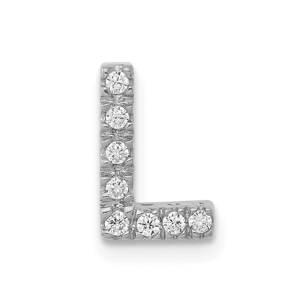 14K  White Gold Diamond Letter L Initial Charm (PM5221L-008-WA)