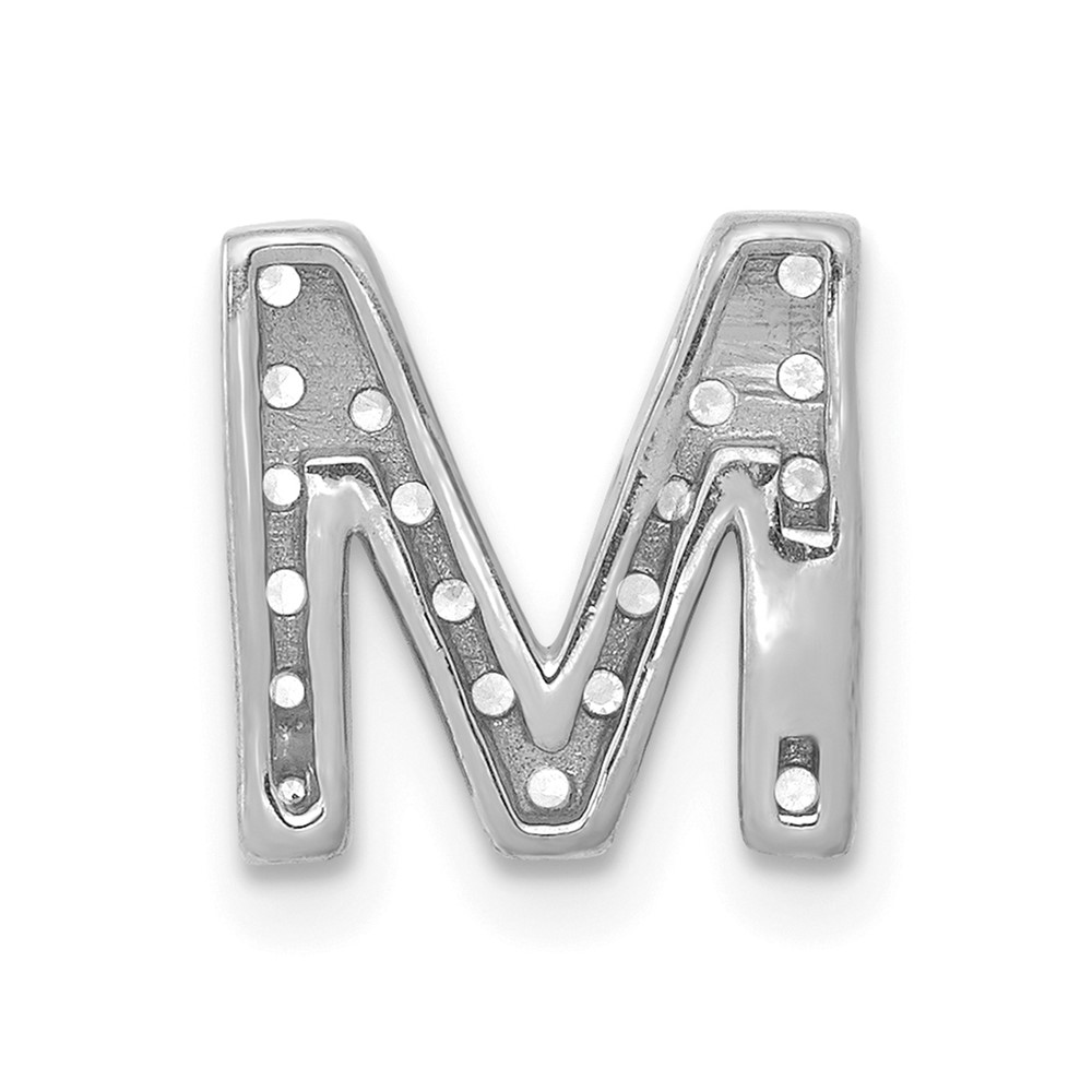 14K  White Gold Diamond Letter M Initial Charm (PM5221M-016-WA)