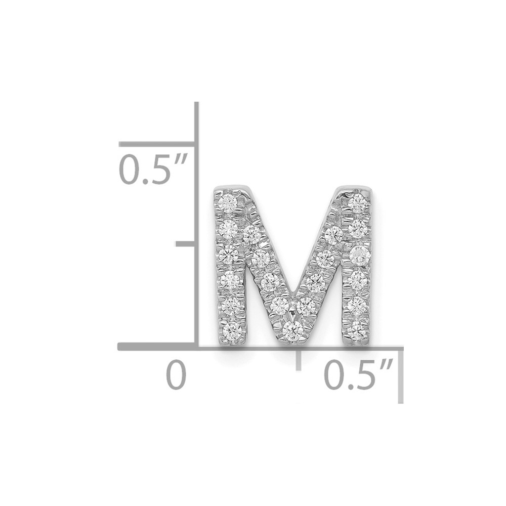 14K  White Gold Diamond Letter M Initial Charm (PM5221M-016-WA)