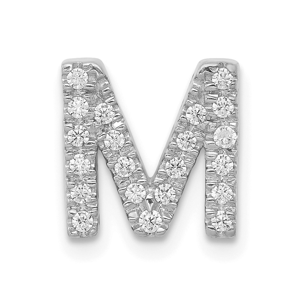 14K  White Gold Diamond Letter M Initial Charm (PM5221M-016-WA)