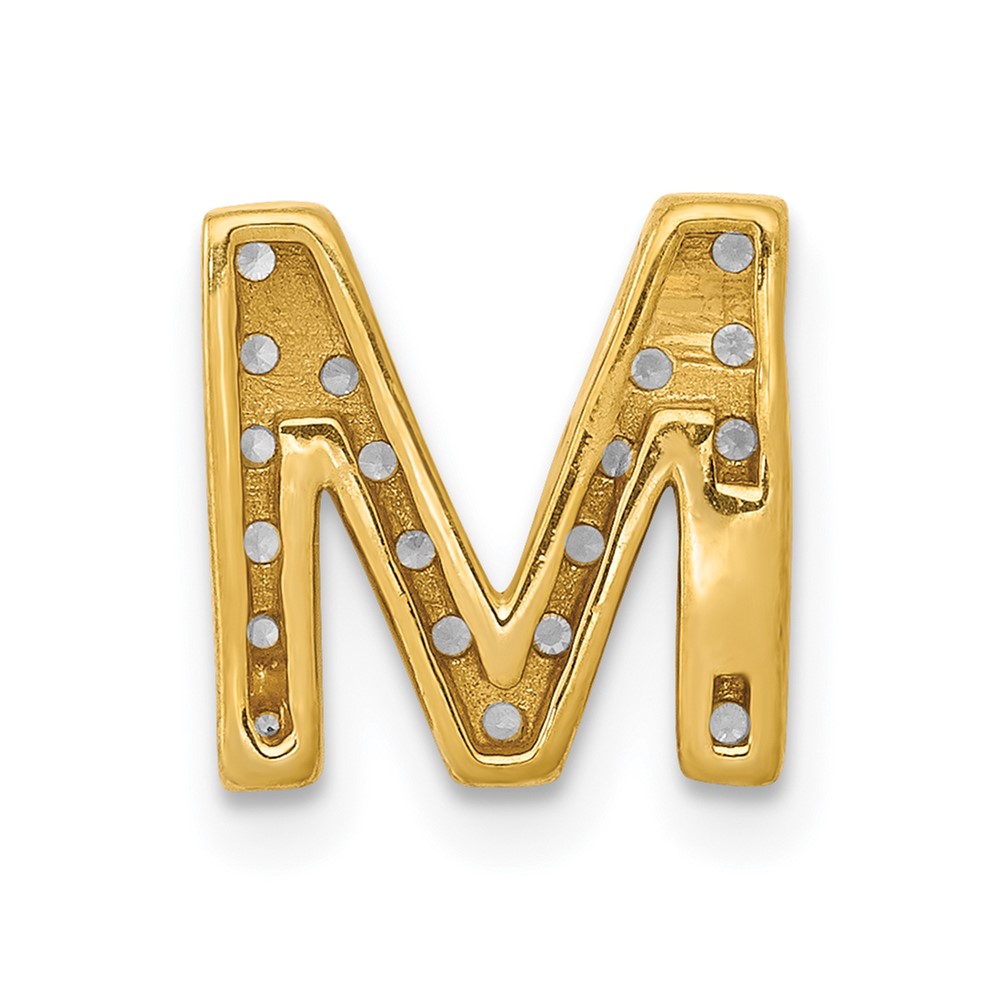14K  Diamond Letter M Initial Charm (PM5221M-016-YA)