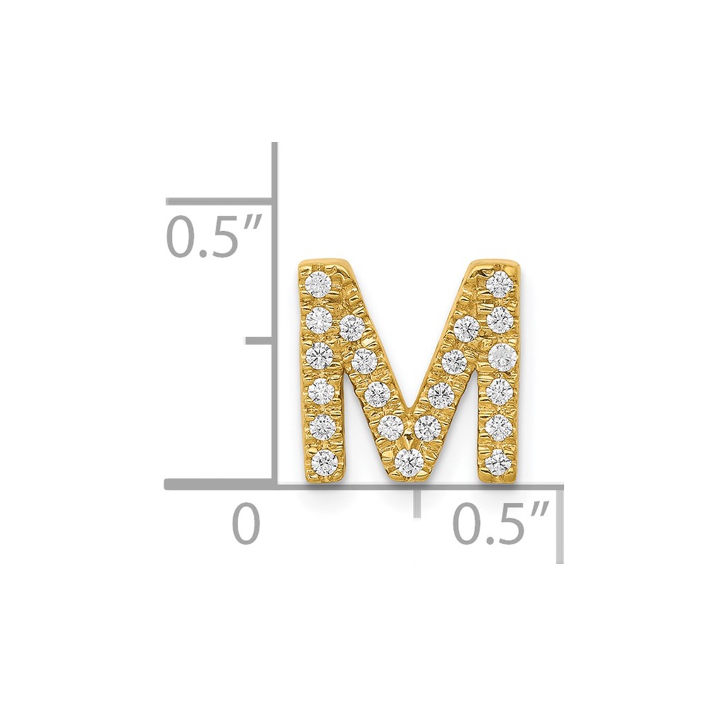 14K  Diamond Letter M Initial Charm (PM5221M-016-YA)