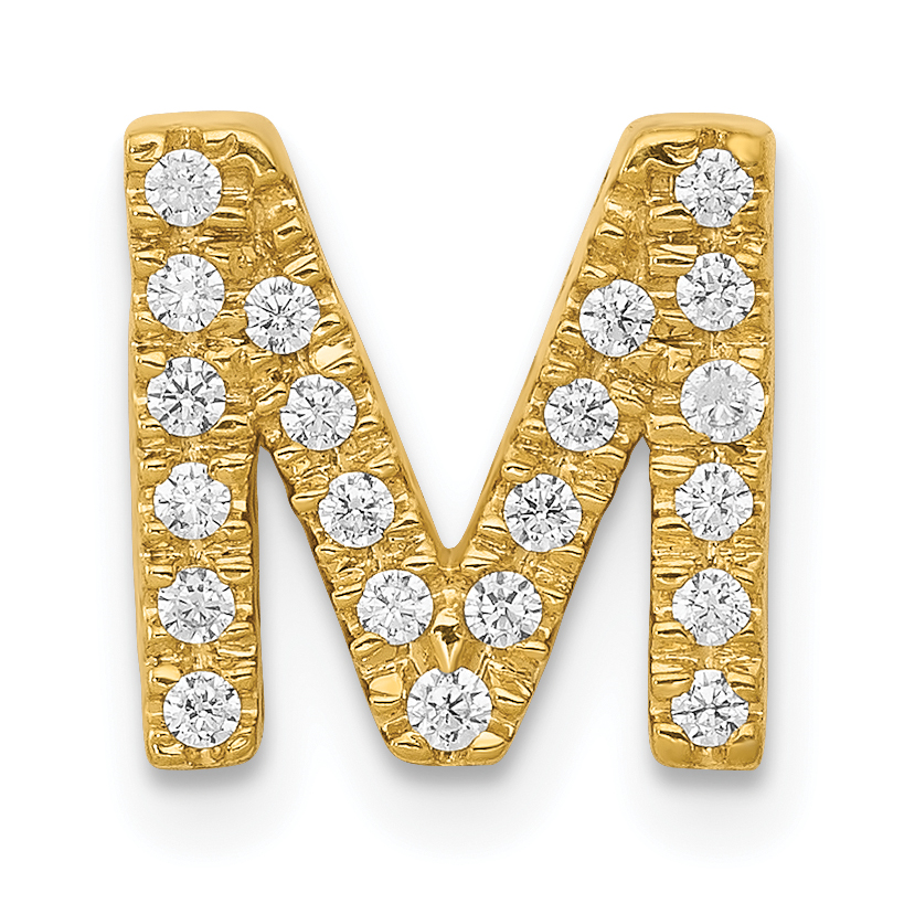 14K  Diamond Letter M Initial Charm (PM5221M-016-YA)