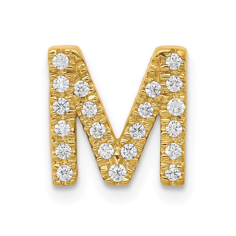 14K  Diamond Letter M Initial Charm (PM5221M-016-YA)