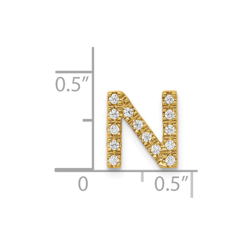 14K  Diamond Letter N Initial Charm (PM5221N-013-YA)
