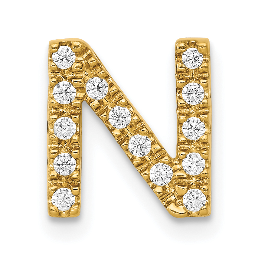 14K  Diamond Letter N Initial Charm (PM5221N-013-YA)