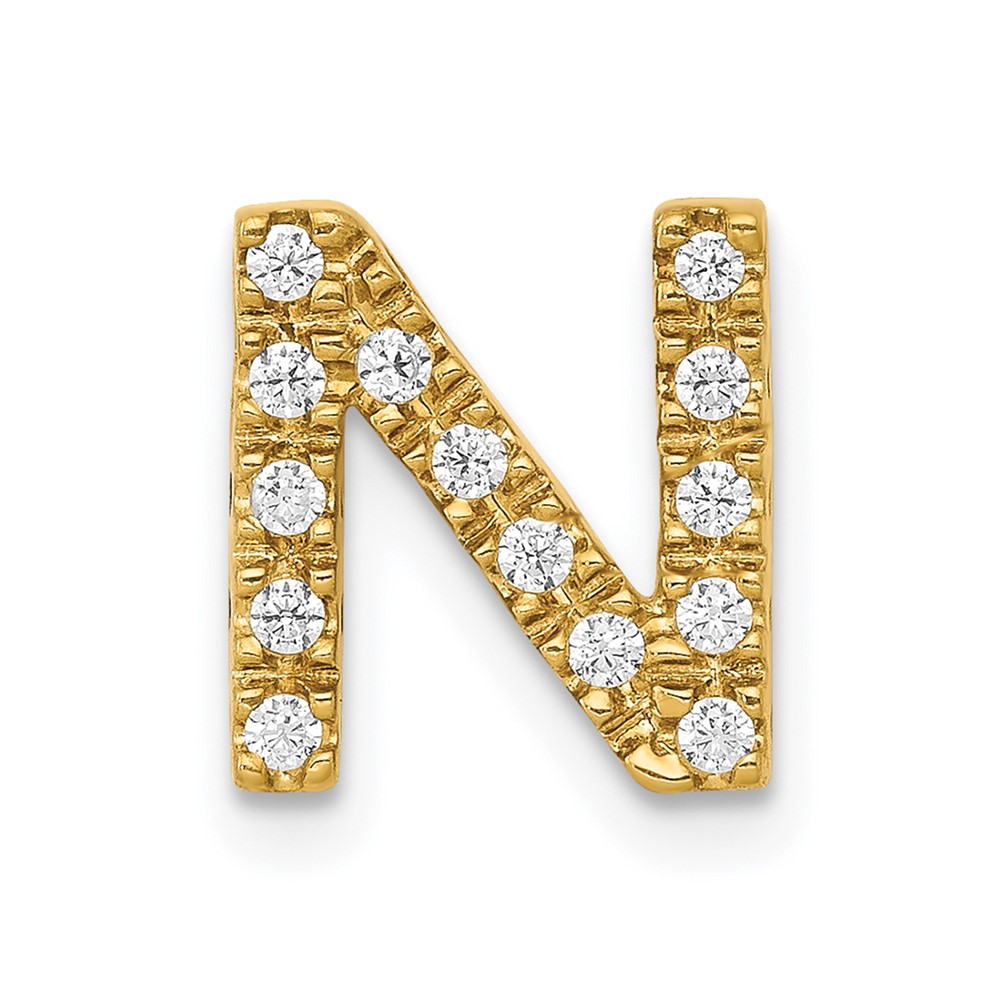 14K  Diamond Letter N Initial Charm (PM5221N-013-YA)