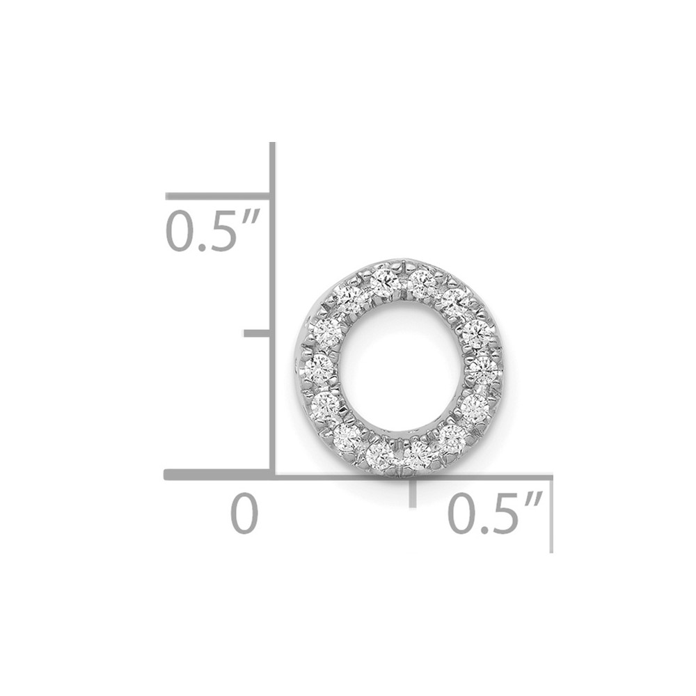14K  White Gold Diamond Letter O Initial Charm (PM5221O-013-WA)