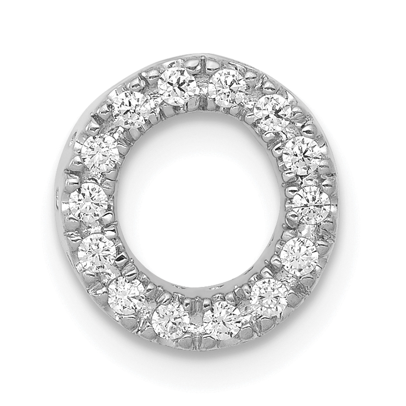 14K  White Gold Diamond Letter O Initial Charm (PM5221O-013-WA)