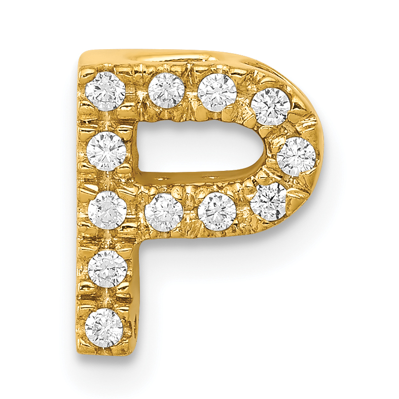 14K  Diamond Letter P Initial Charm (PM5221P-013-YA)