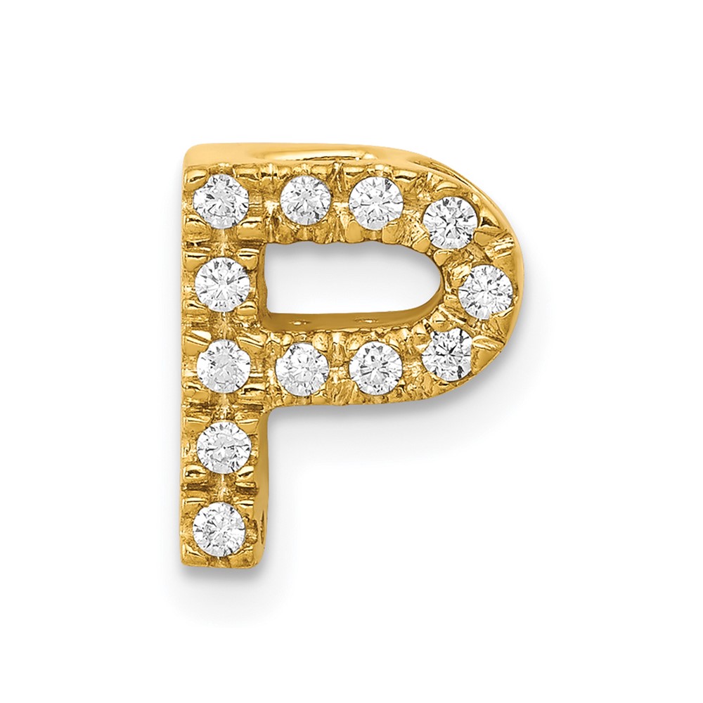 14K  Diamond Letter P Initial Charm (PM5221P-013-YA)