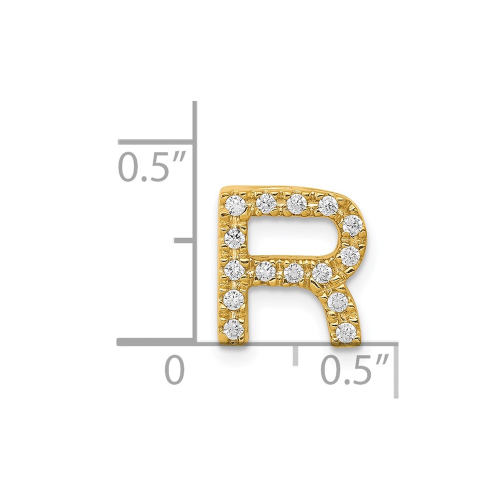 14K  Diamond Letter R Initial Charm (PM5221R-016-YA)