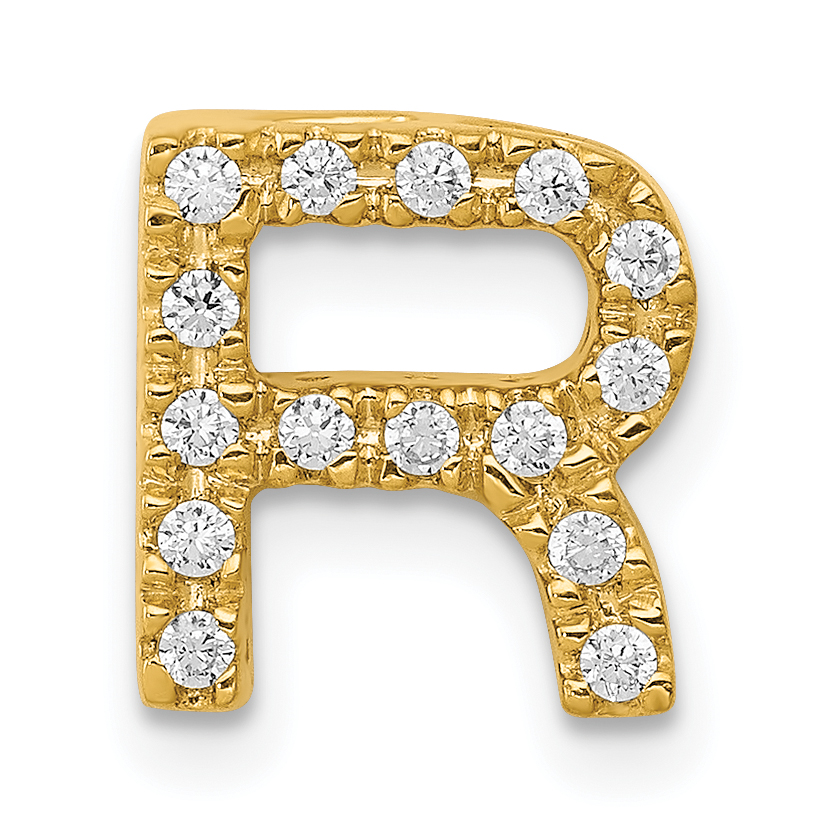 14K  Diamond Letter R Initial Charm (PM5221R-016-YA)