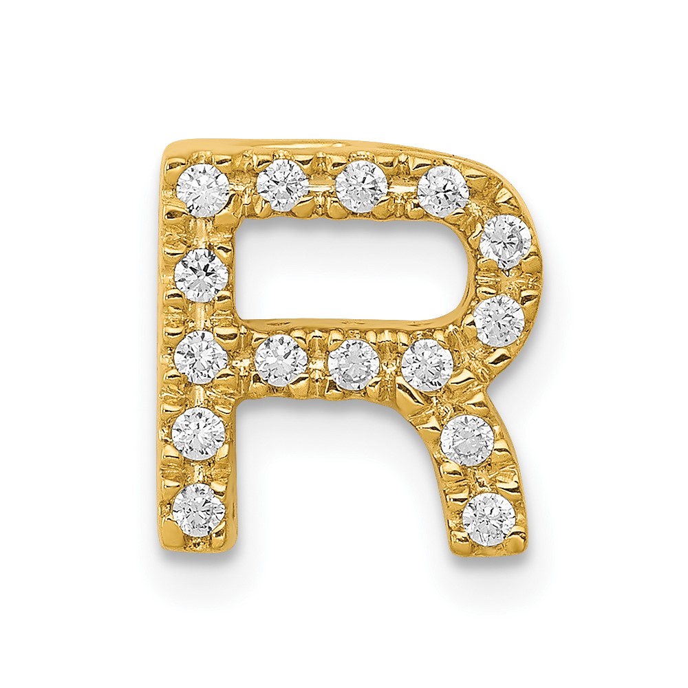 14K  Diamond Letter R Initial Charm (PM5221R-016-YA)