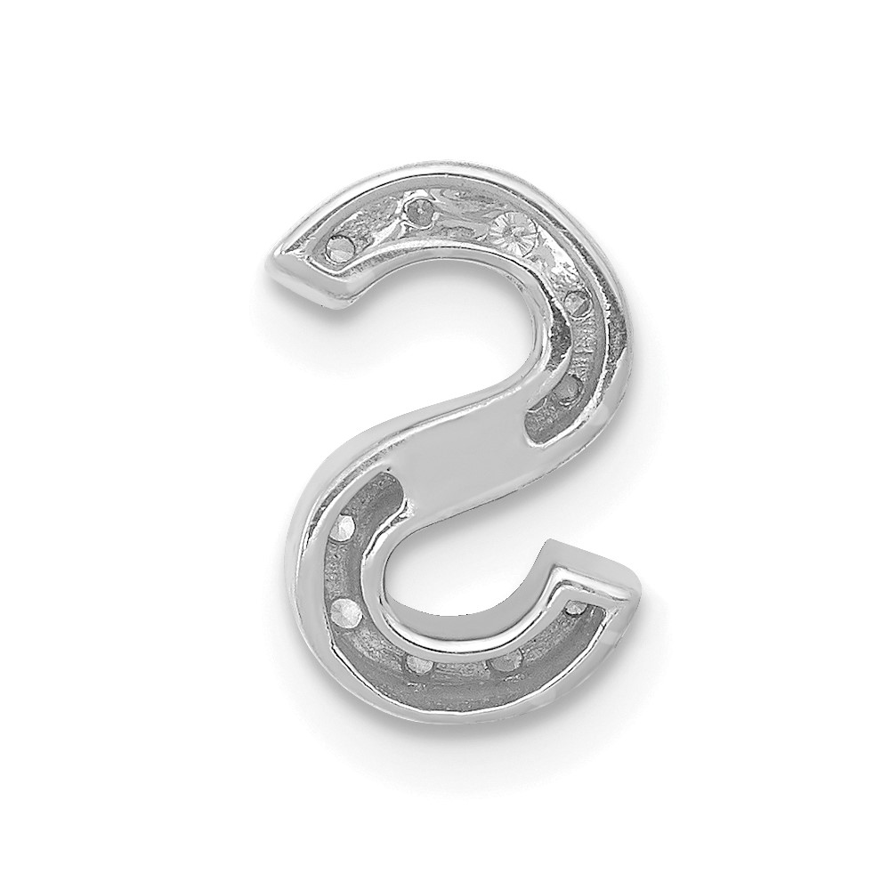 14K  White Gold Diamond Letter S Initial Charm (PM5221S-013-WA)
