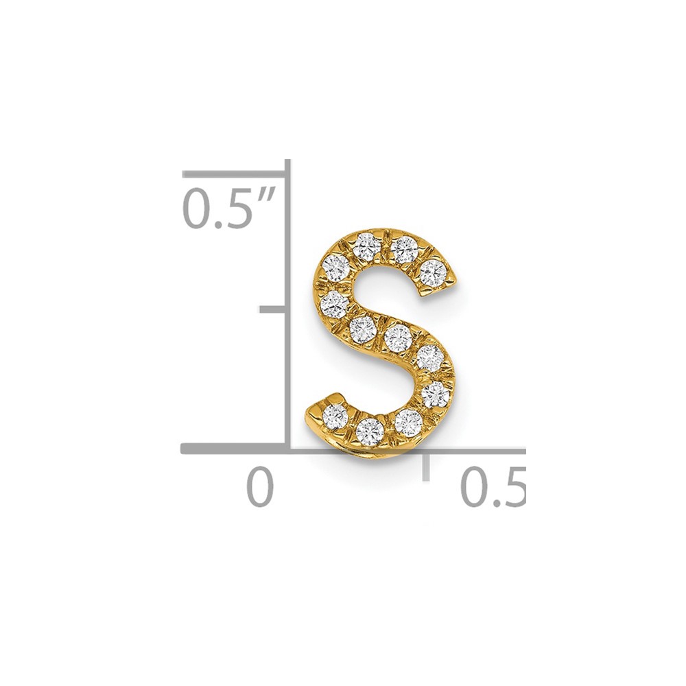 14K  Diamond Letter S Initial Charm (PM5221S-013-YA)