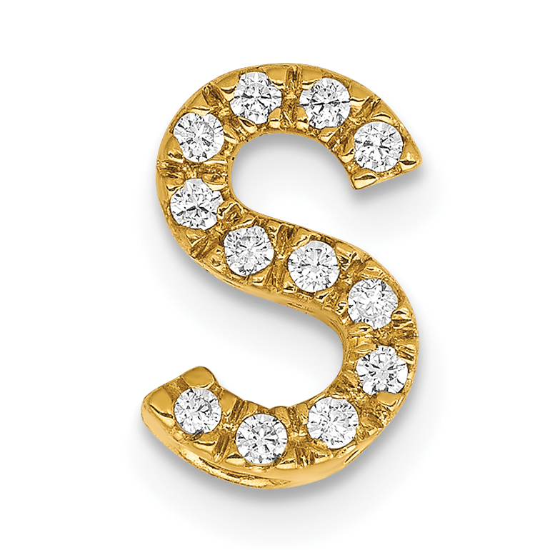 14K  Diamond Letter S Initial Charm (PM5221S-013-YA)
