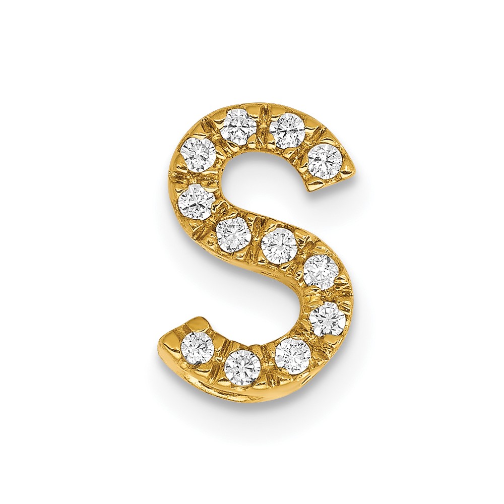 14K  Diamond Letter S Initial Charm (PM5221S-013-YA)