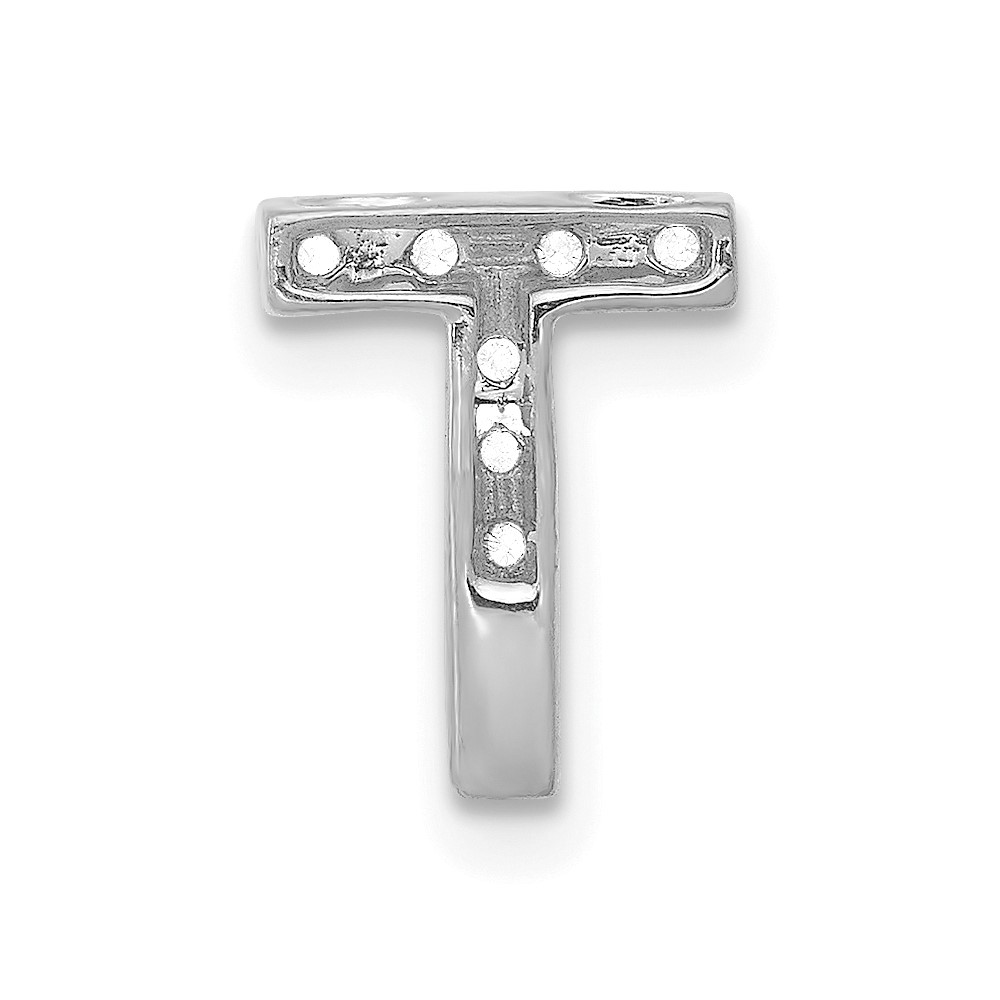 14K  White Gold Diamond Letter T Initial Charm (PM5221T-010-WA)
