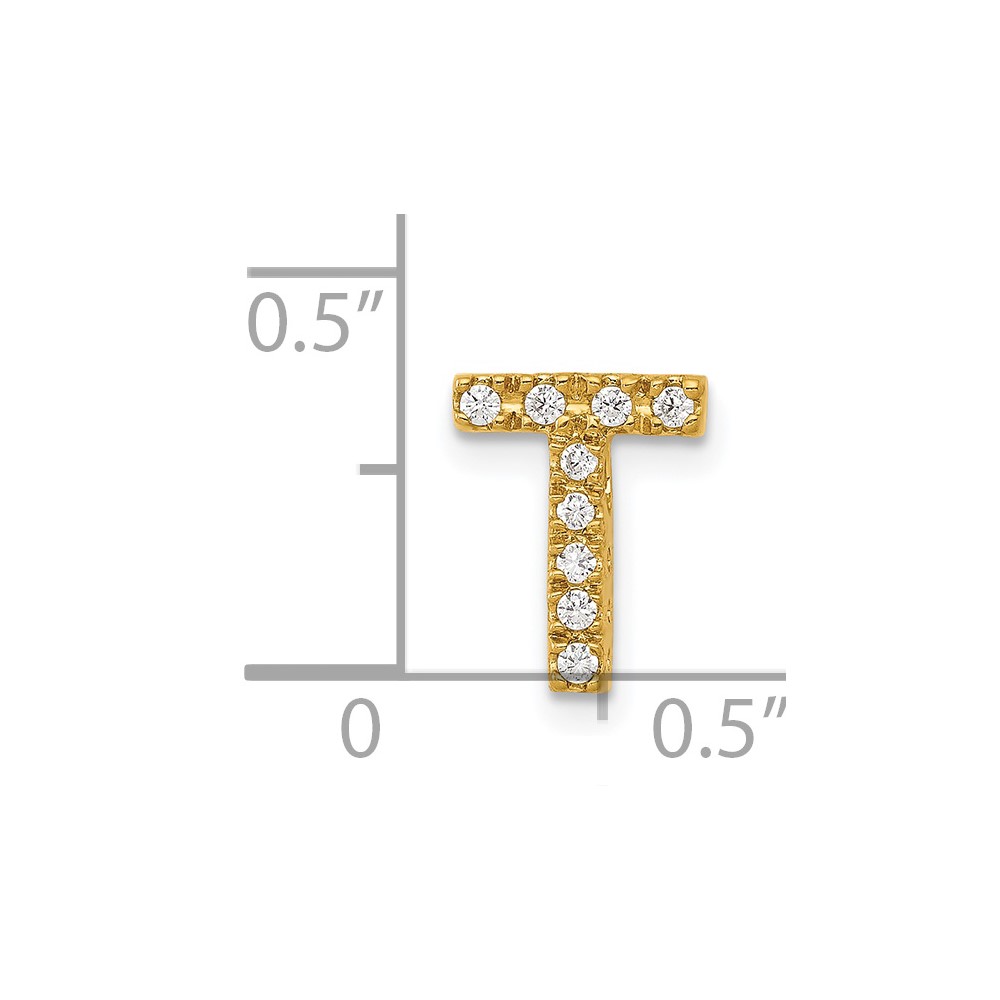14K  Diamond Letter T Initial Charm (PM5221T-010-YA)