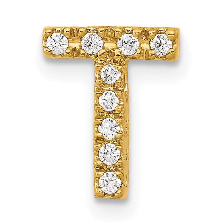 14K  Diamond Letter T Initial Charm (PM5221T-010-YA)