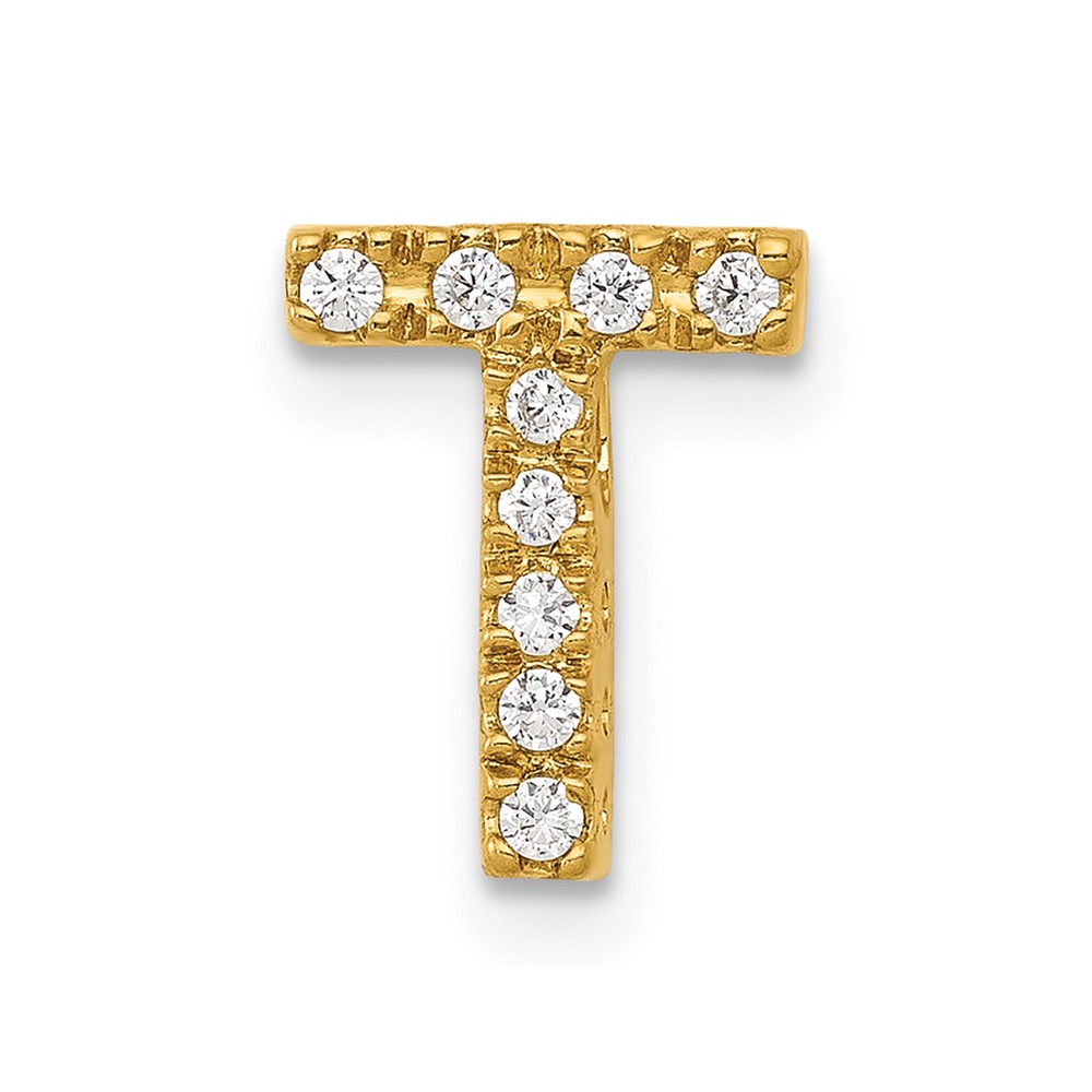 14K  Diamond Letter T Initial Charm (PM5221T-010-YA)