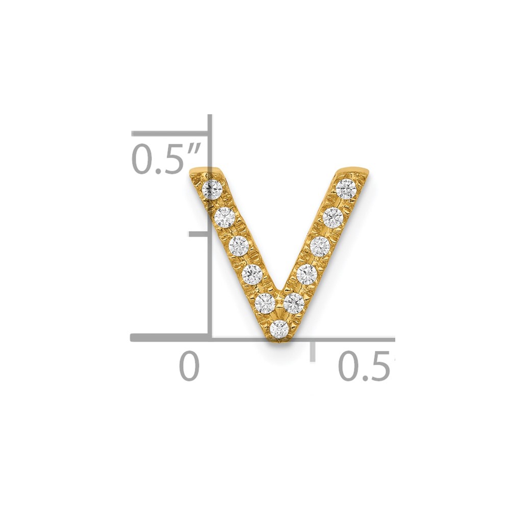 10K  Diamond Letter V Initial Charm (PM5221V-010-1YA)