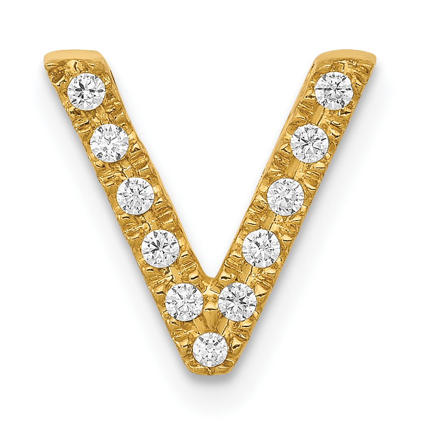 10K  Diamond Letter V Initial Charm (PM5221V-010-1YA)